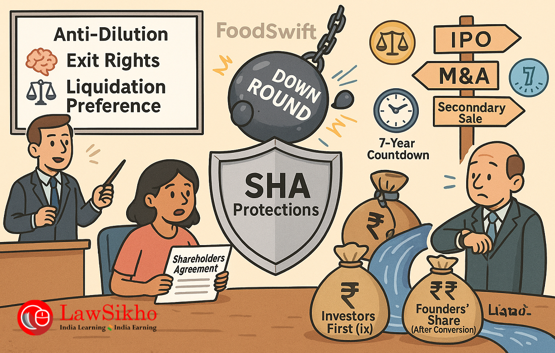 Part 3 – Drafting the SHA: Protecting the payoff with anti-dilution, exit, and liquidation clauses for FoodSwift