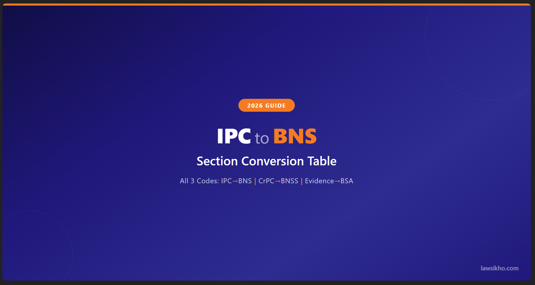 IPC to BNS section conversion table - complete mapping guide for Indian criminal law 2026