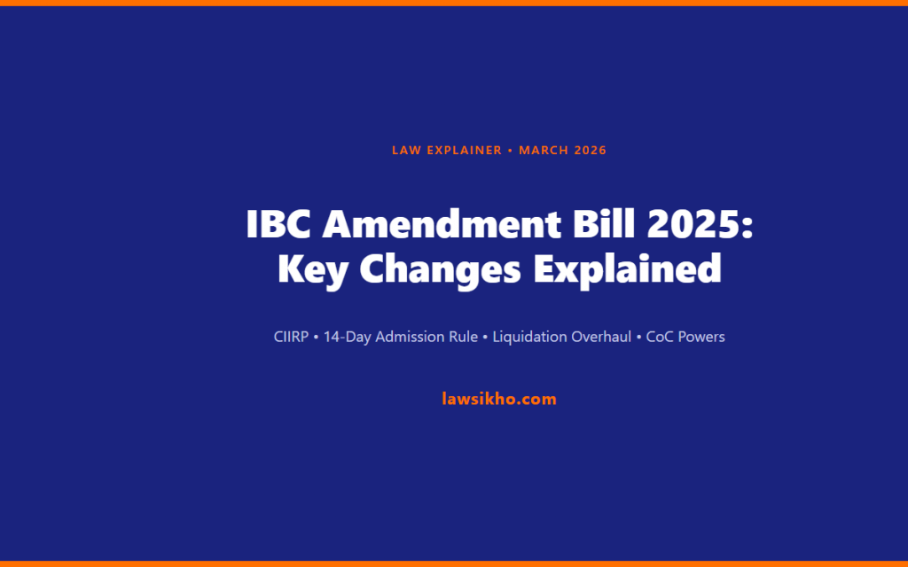 IBC Amendment Bill 2025: Key Changes to Insolvency Law Explained
