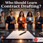 A young professionals highlighting key profiles for learning contract drafting.