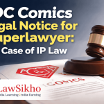 Featured image for the article on legal notice regarding DC Comics' claim over the Superlawyer logo, featuring a gavel and official documents.