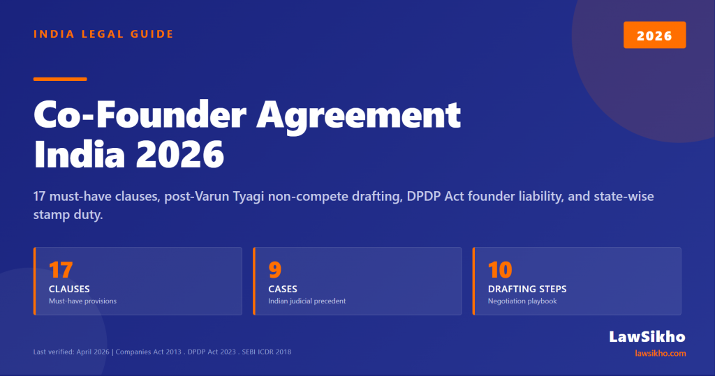 Co-Founder Agreements in India (2026): A Comprehensive Drafting Guide
