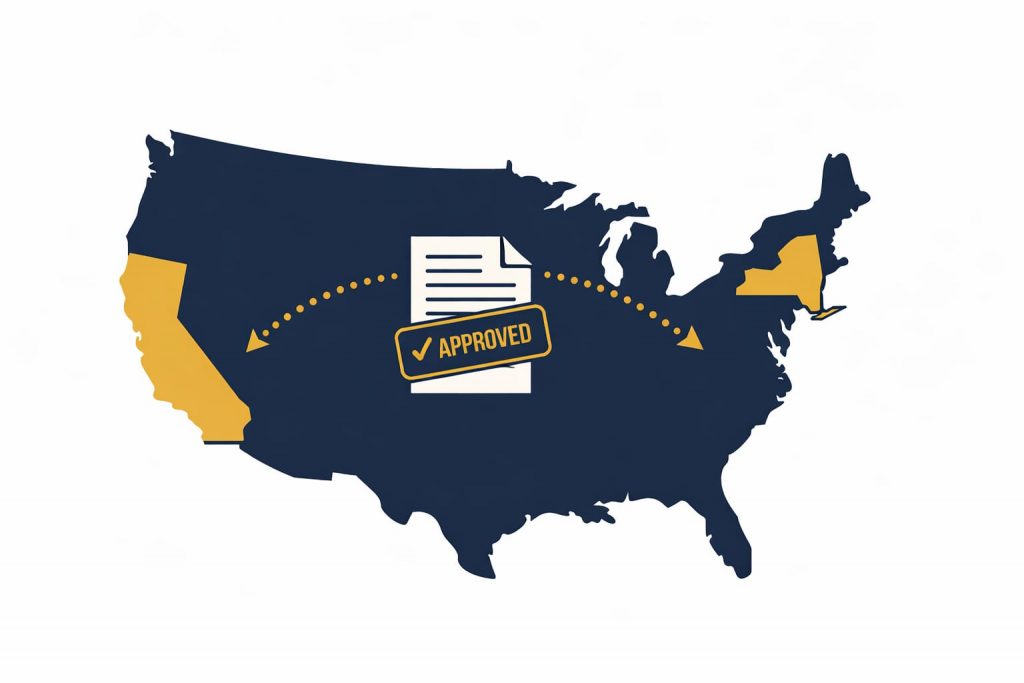 foreign qualification process for US business expanding from California to New York