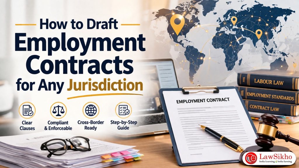 How to draft employment contracts for any jurisdiction, legal contract drafting guide with global employment law concept