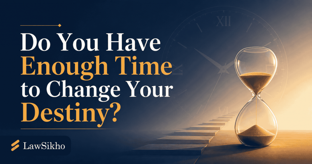 Do You Have Enough Time to Change Your Destiny?” showing an hourglass and pathway, symbolizing how 30 minutes a day can change your future.