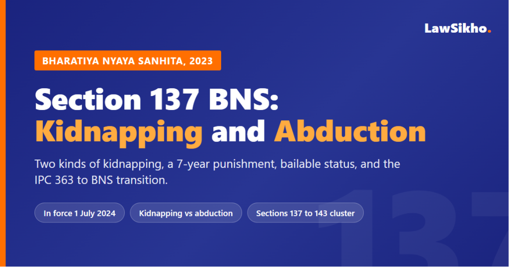 Section 137 BNS: Kidnapping & Abduction Explained 2026