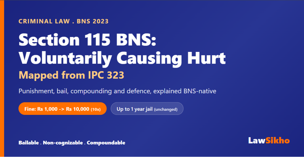 Section 115 BNS: Voluntarily Causing Hurt (IPC 323)